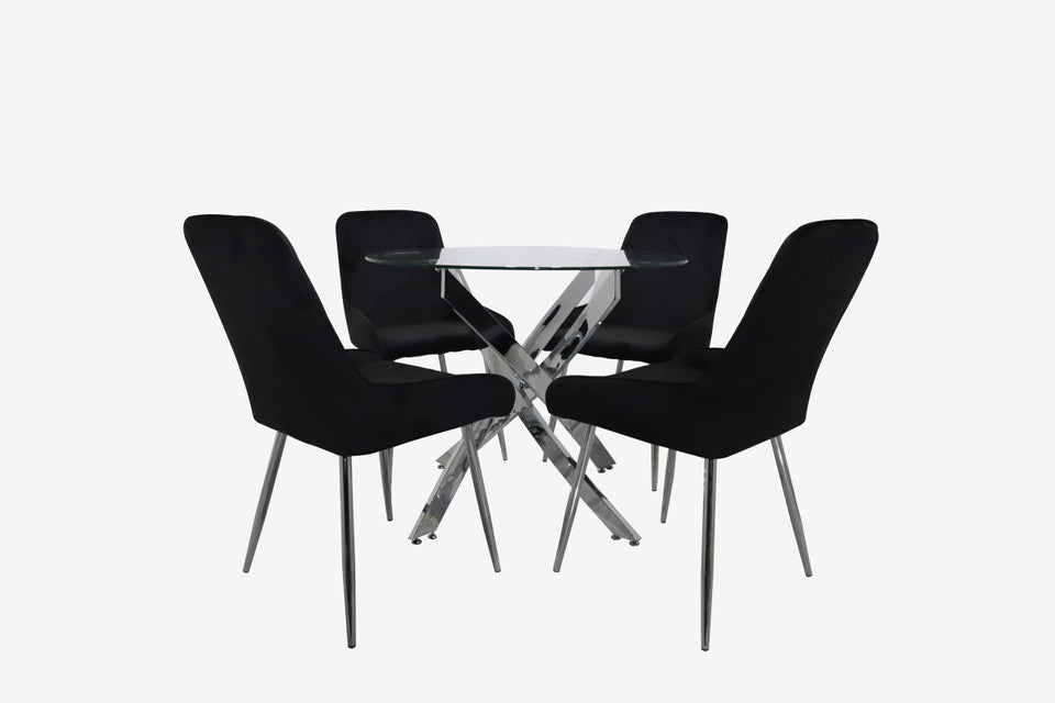 BB210NW - Dining Table + 4 Chair Set