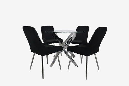 BB210NW - Dining Table + 4 Chair Set