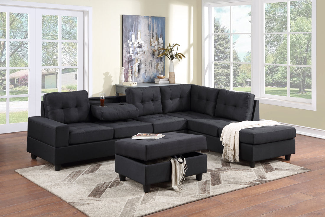 Heights Reversible Sectional + Ottoman Set