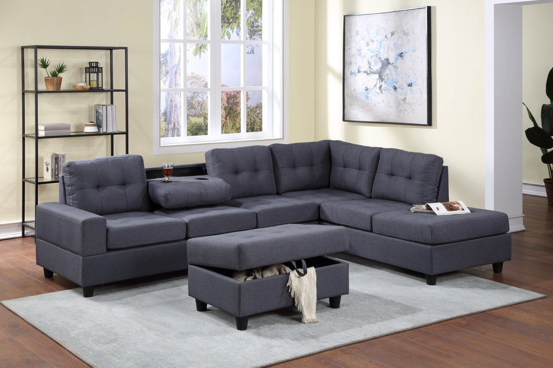 Heights Reversible Sectional + Ottoman Set