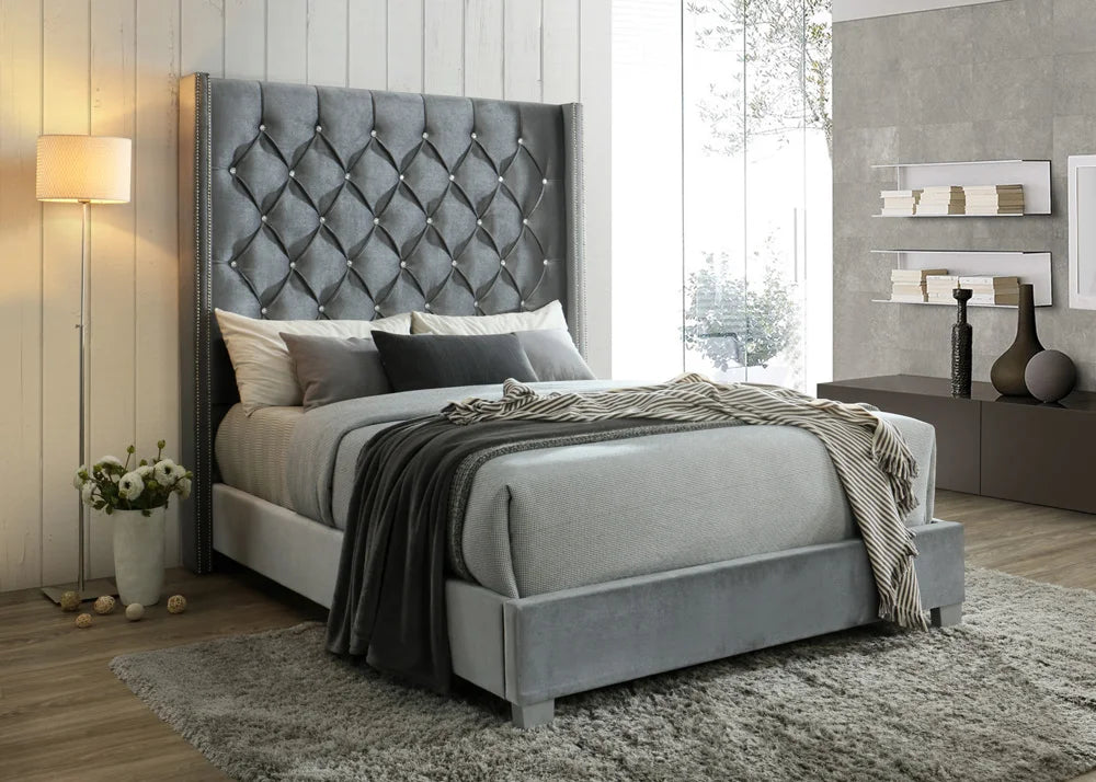 Beverly Velvet Bed - K