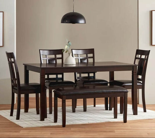 BB1015 - Dining Table + 4 Chair + Bench Set