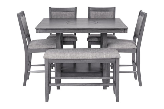 BB2310 - Counter Height Table + 4 Chair + Bench Set