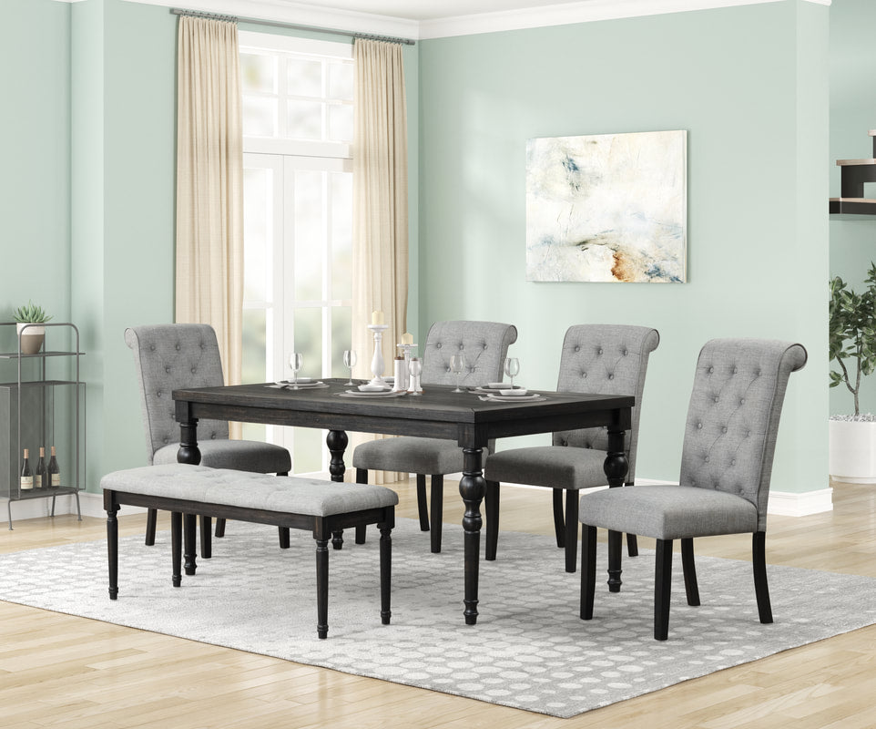 Farah - Dining Table + 4 Chair + Bench Set