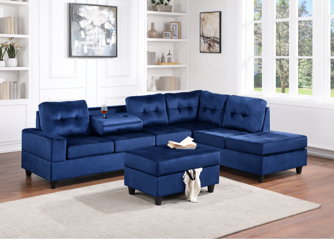 Heights Reversible Sectional + Ottoman Set