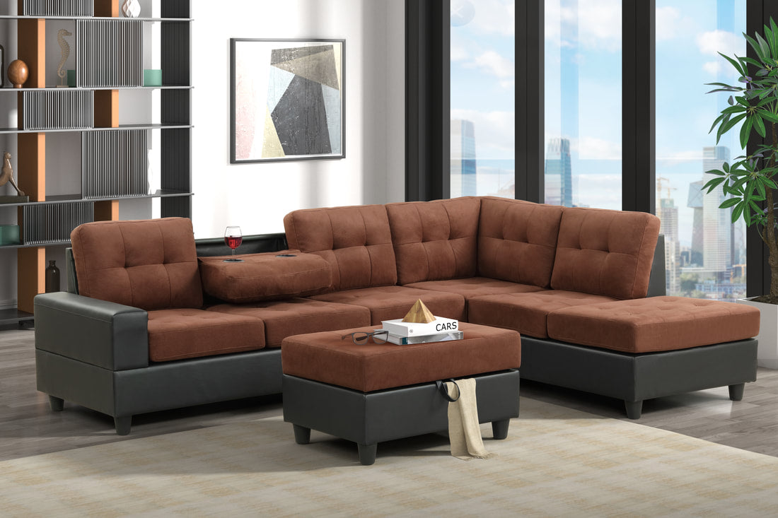 Heights Reversible Sectional + Ottoman Set