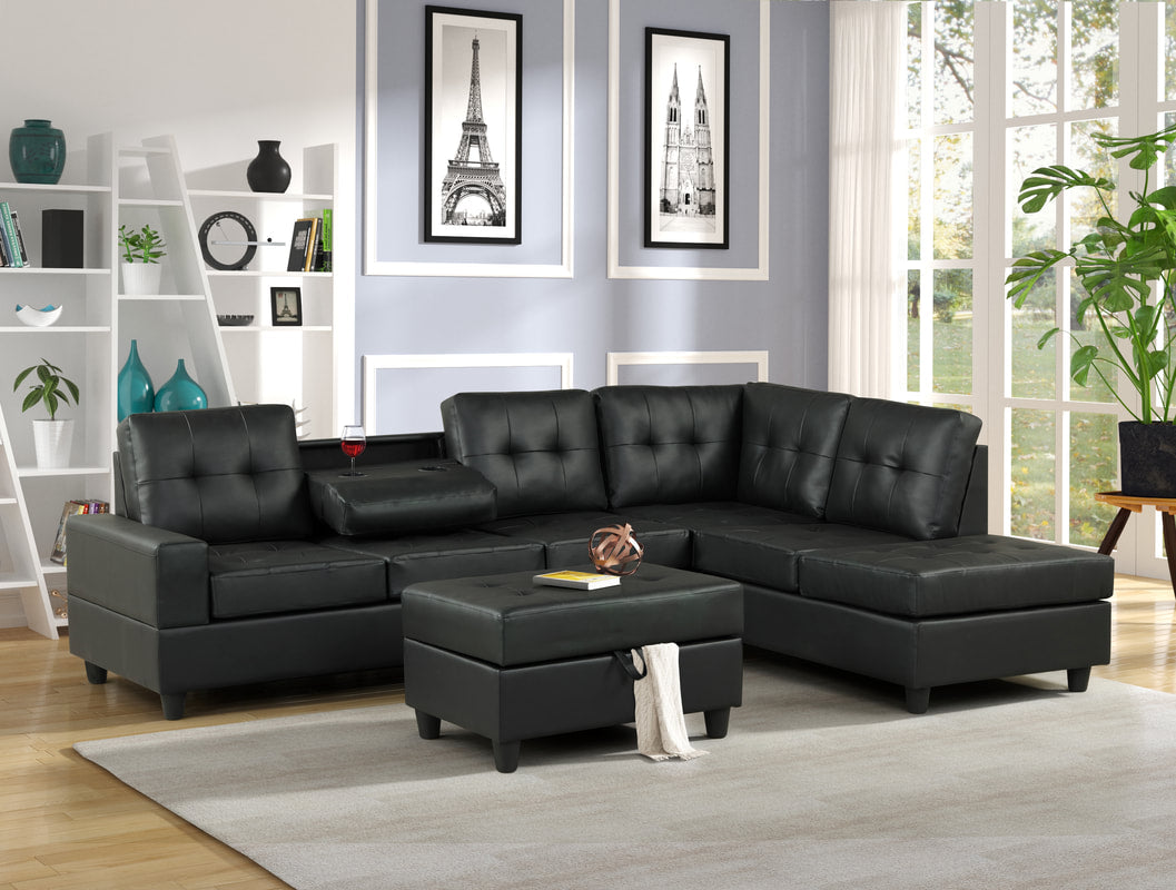 Heights Reversible Sectional + Ottoman Set