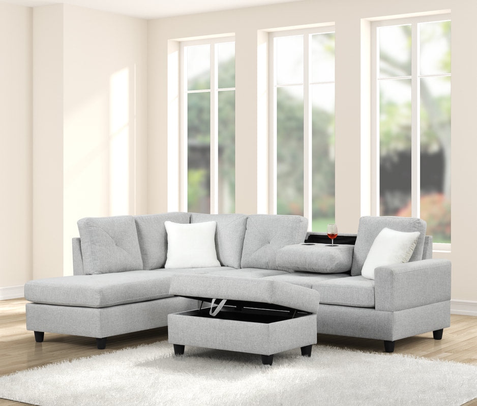 Rocket Reversible Sectional + Storage Ottoman